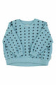 Sudadera azul de felpa con estampado de estrellas negras de Piupiuchick para niños y niñas.