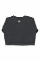 Sudadera negra de Piupiuchick para niños y niñas, vista trasera.