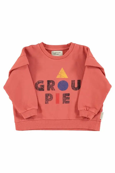 Sudadera rosa con texto "Groupie" en la parte delantera para niñas de Piupiuchick.