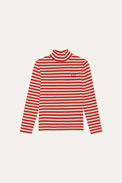 Red Stripes Turtle Neck Tshirt The Campamento