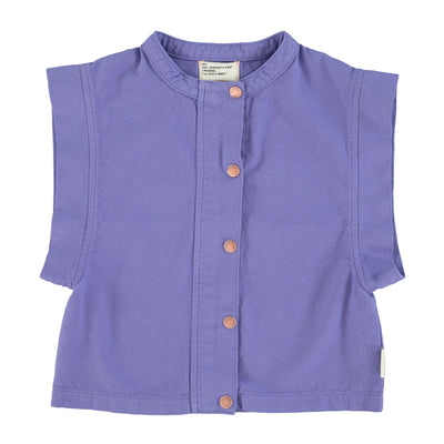 Piupiuchick sleeveless waistcoat purple w/ "hot hot" print