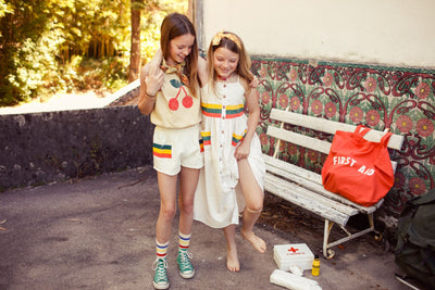 Pantalones cortos| crudo con rayas multicolor Piupiuchick
