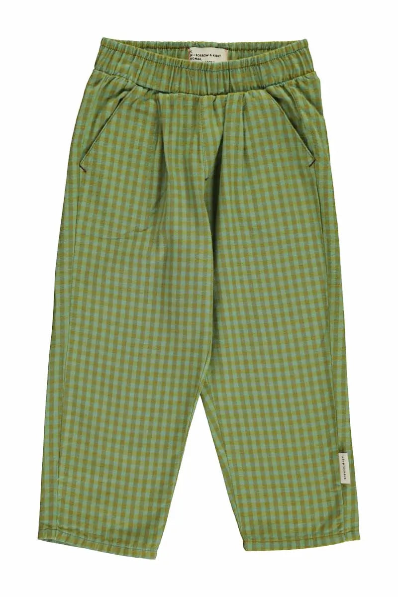 Pantalón unisex  de cuadros pequeños de Piupiuchick- vista delantera.