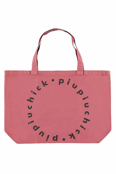 Bolsa de tela XL de color burdeos con logo de Piupiuchick en un lado