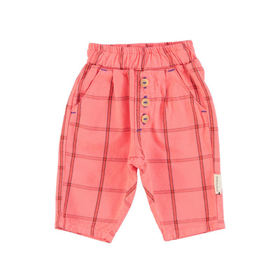 Pantalones de cuadros unisex bebe | rosa Piupiuchick