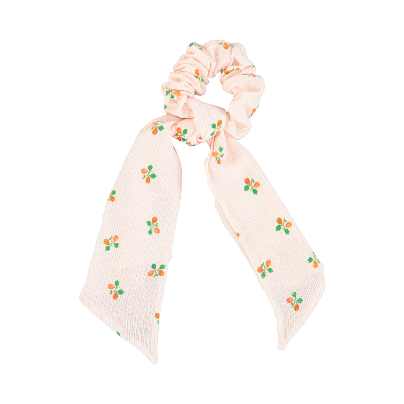 Piupiuchick scrunchie/pink stripes w/ little flowers
