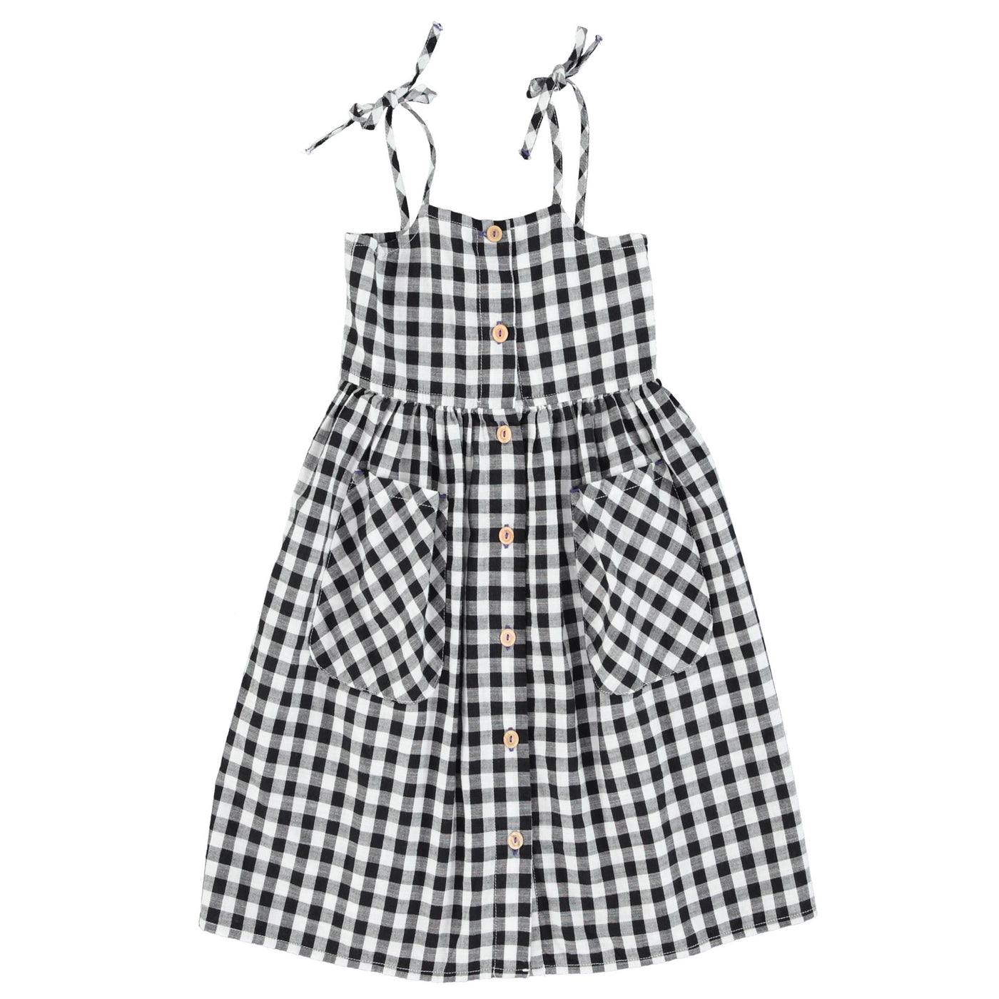 Piupiuchick long dress black & white checkered