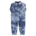 Long Sleeve Jumpsuit Piupiuchick Blue Tie Dye Denim