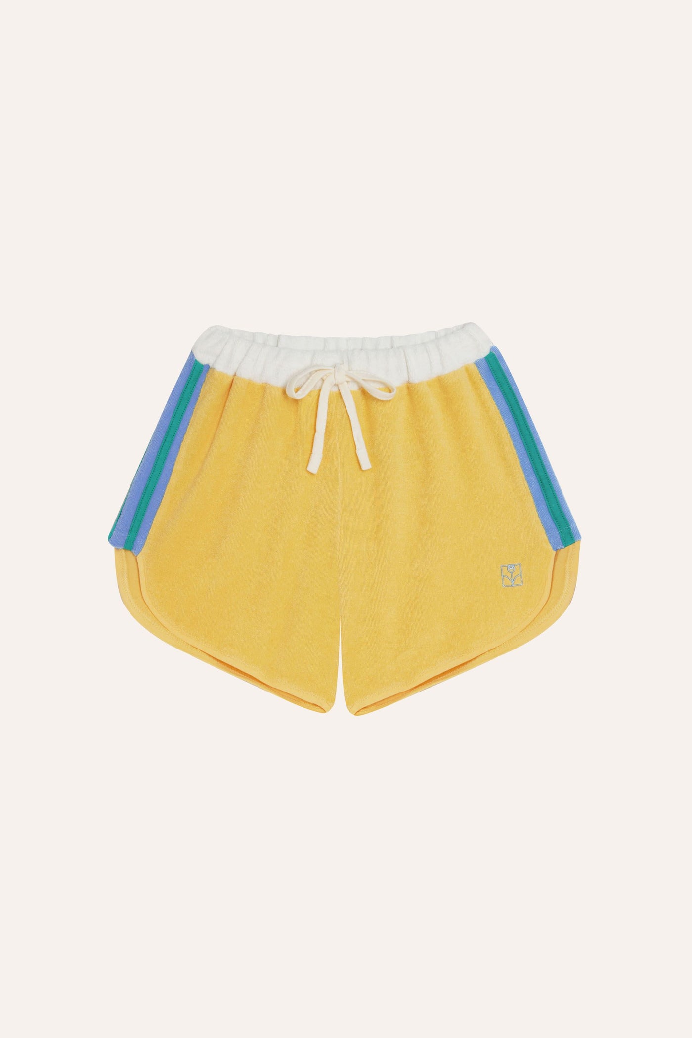 Pantalones cortos amarillos color block