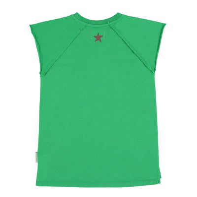Piupiuchick t'shirt dress green w /"hottest summer" print