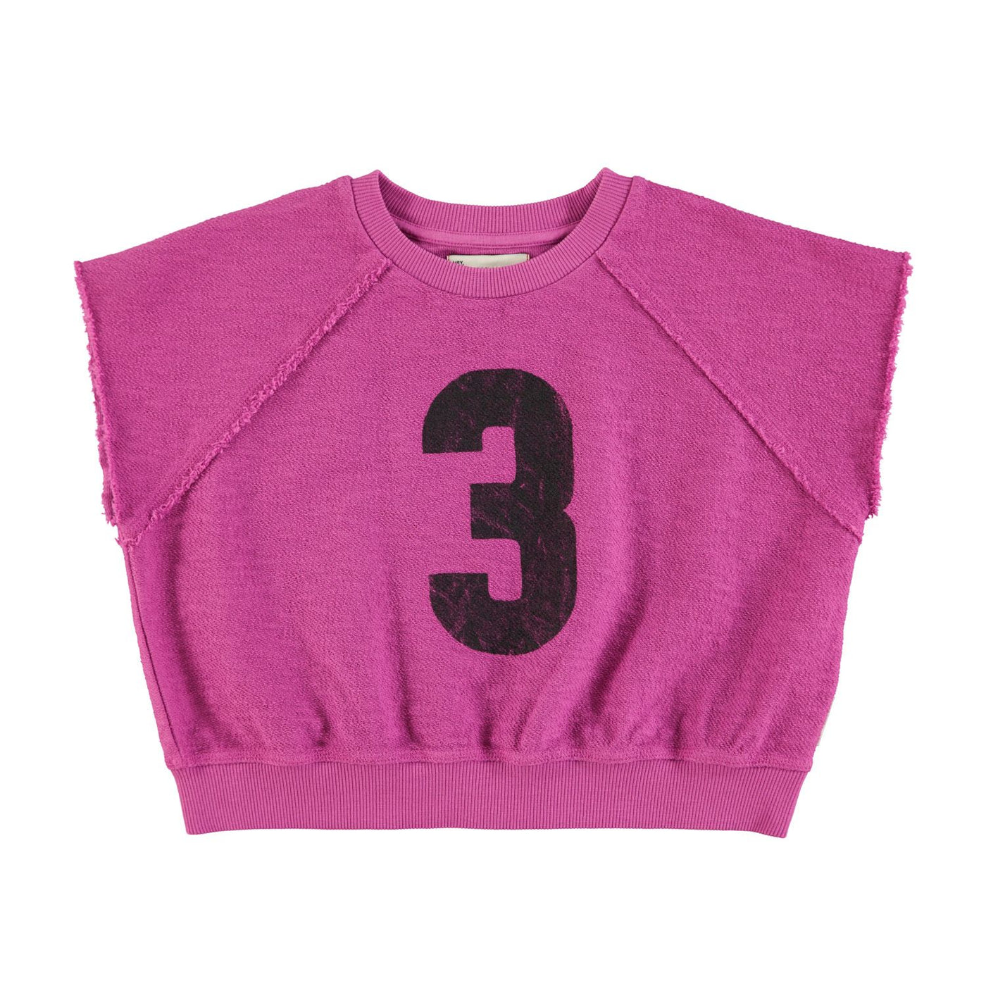 Sudadera sin mangas | fucsia con  estampado "3" Piupiuchick