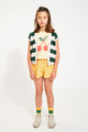 Shorts amarillos con estampado de flores pequeñas para niñas Piupiuchick
