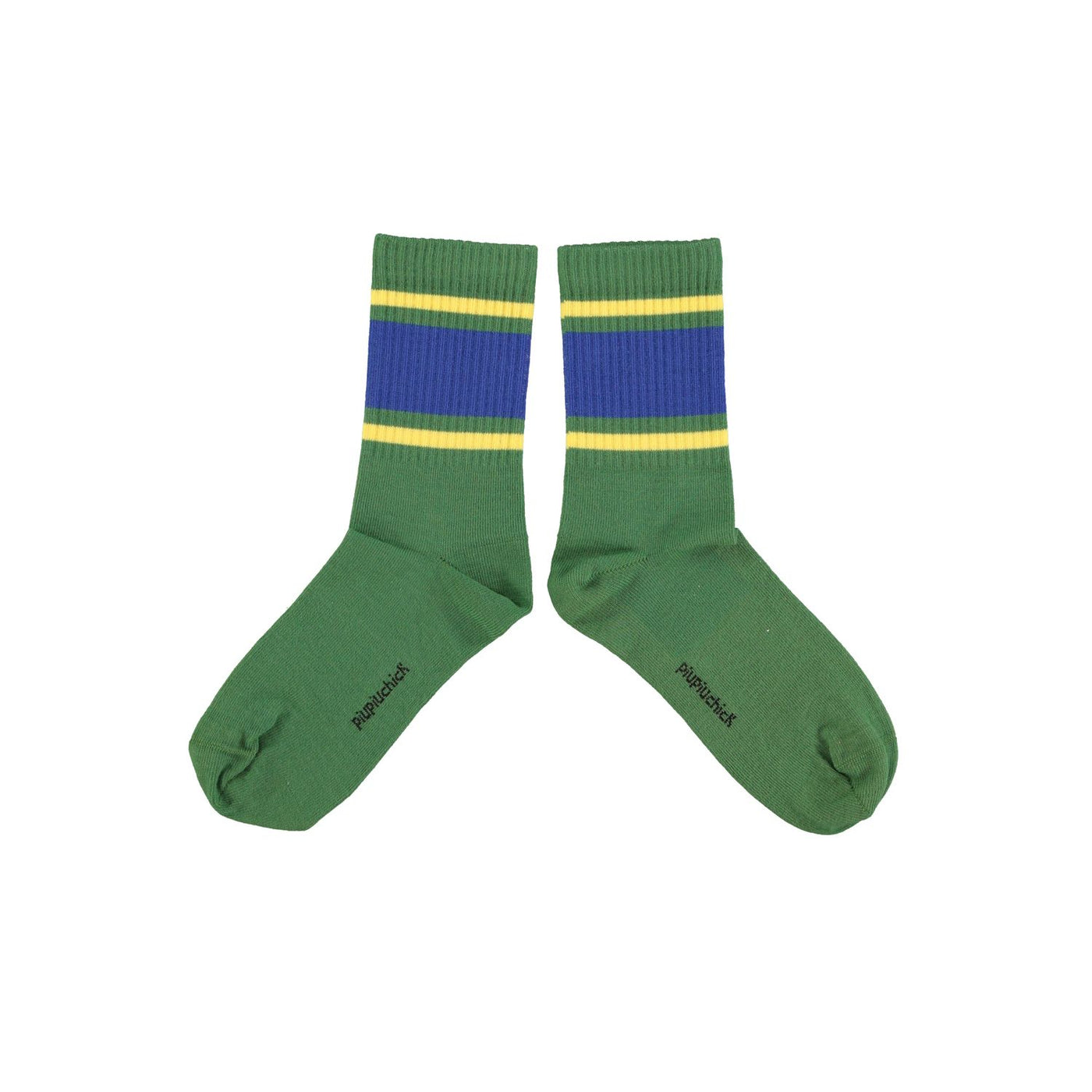 Socks | green with blue and yellow stripes Piupiuchick