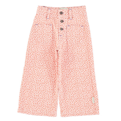 Piupiuchick flare trousers light pink w/ animal print