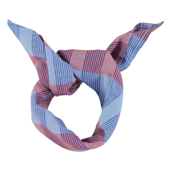 Bandana cuadros azul/ lila