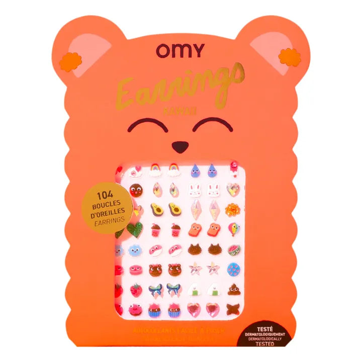 Kawaii Omy sticker earrings