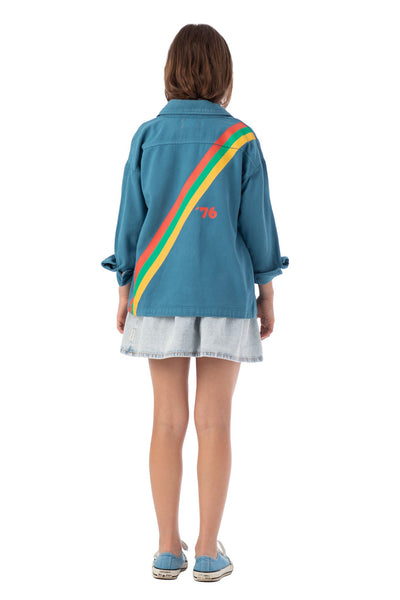 Piupiuchick jacket blue w/ multicolor stripes