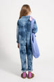 Long Sleeve Jumpsuit Piupiuchick Blue Tie Dye Denim