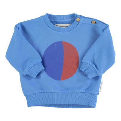 Piupiuchick sweatshirt baby | blue with multicolor circular print