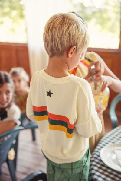 Sudadera de rizo l crudo con rayas multicolor Piupiuchick