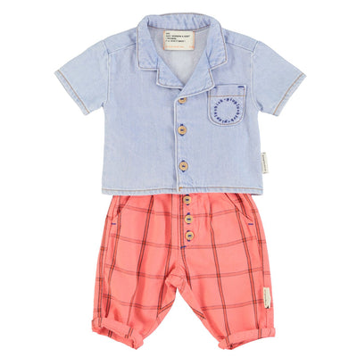 Pantalones de cuadros unisex bebe | rosa Piupiuchick