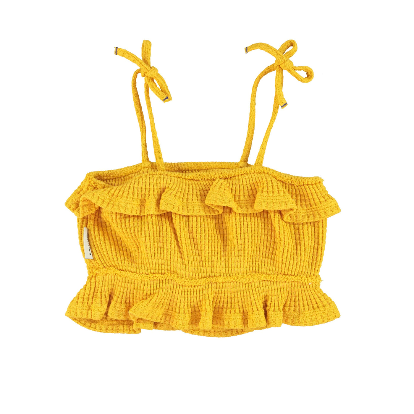 Piupiuchick top w/ straps yellow w/ "by the sun" print