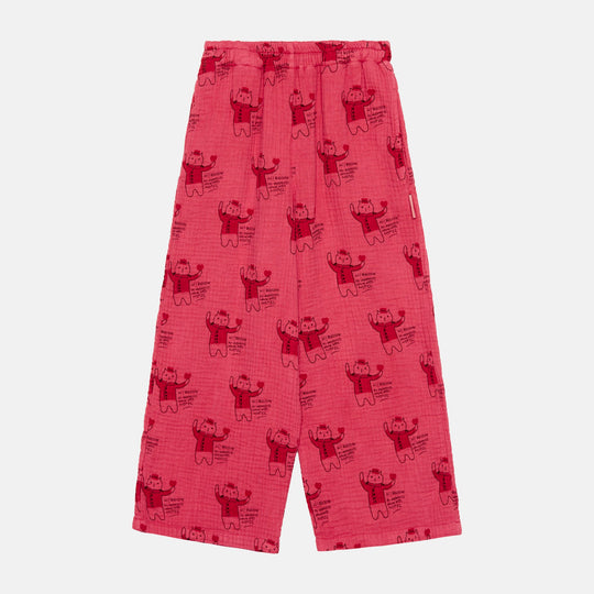 Pantalones rojos con estampado de gatos Weekend House Kids