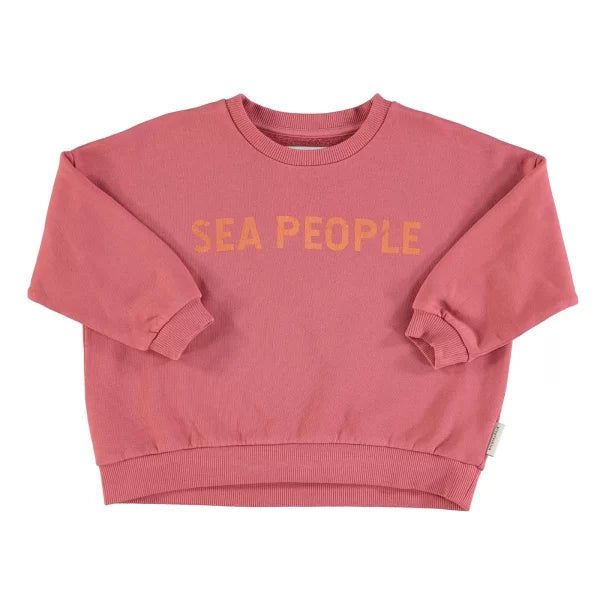 Piupiuchick sudadera | pink with "sea people" print