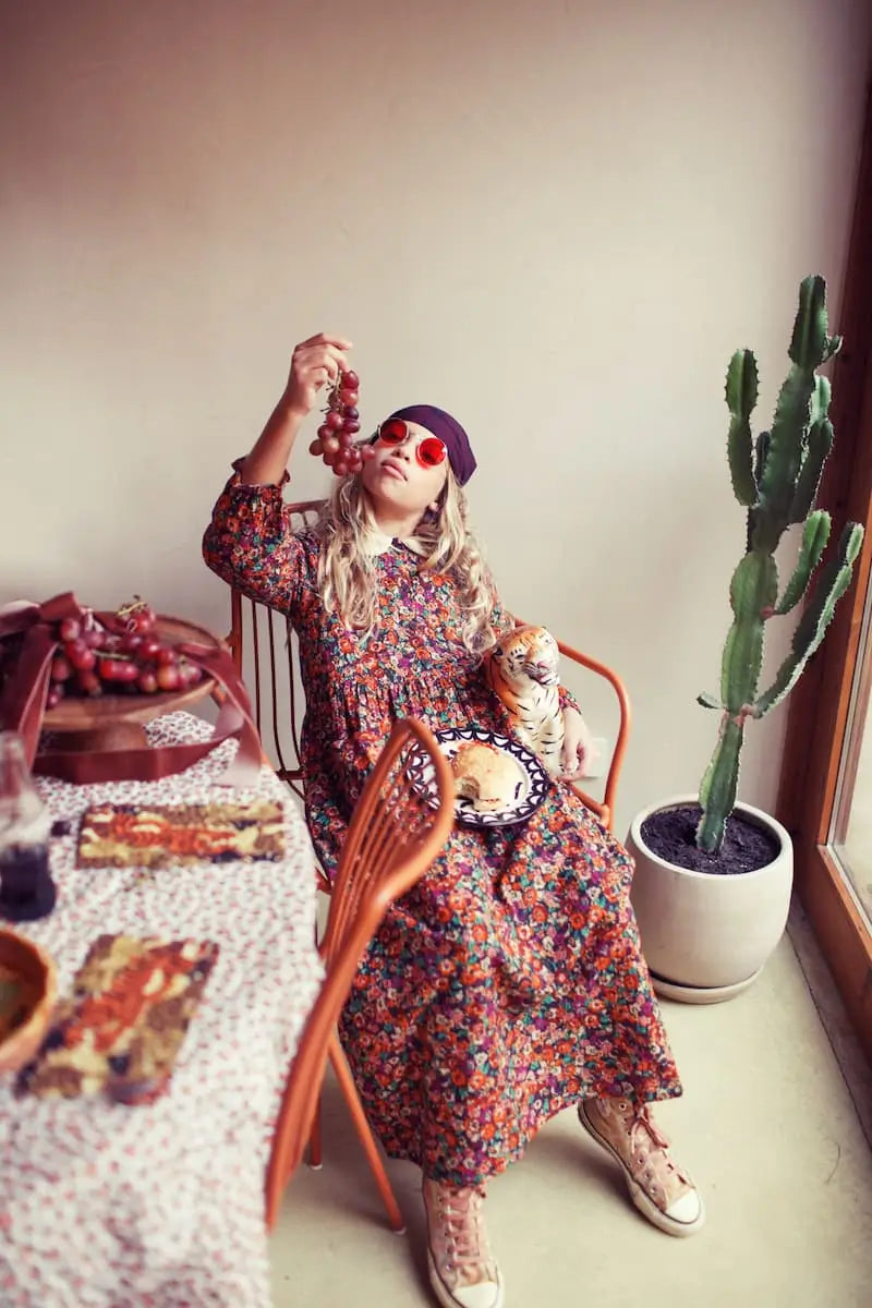 Vestido largo I Multicolor de flores Piupiuchick