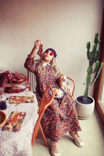 Vestido largo I Multicolor de flores Piupiuchick