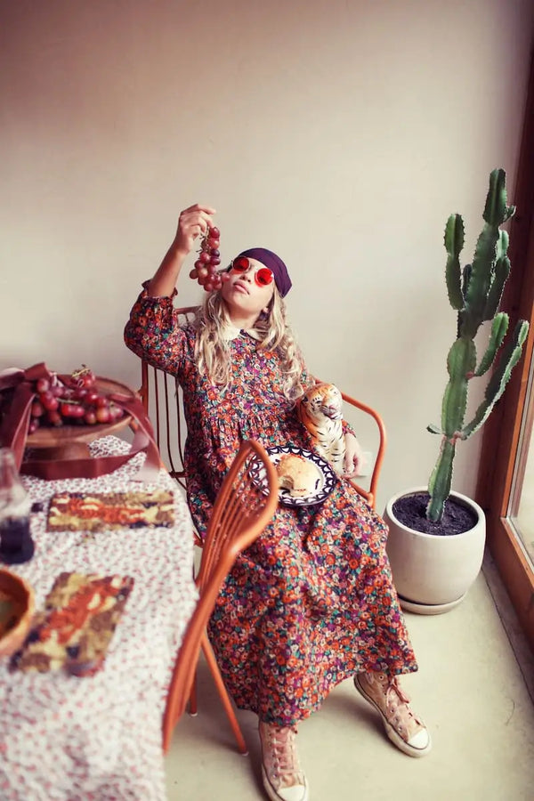 Vestido largo I Multicolor de flores Piupiuchick
