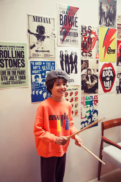 Sudadera | naranja con texto "music" Piupiuchick