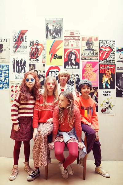 Niños vistiendo prendas de Piupiuchick colección aw25 I´m with the band.