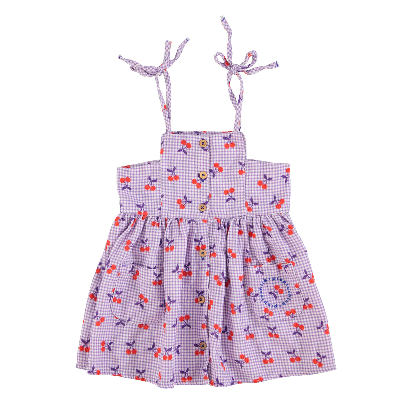Vestido corto| lila & blanco con estampado de cerezas Piupiuchick