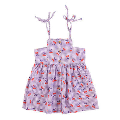 Vestido corto| lila & blanco con estampado de cerezas Piupiuchick