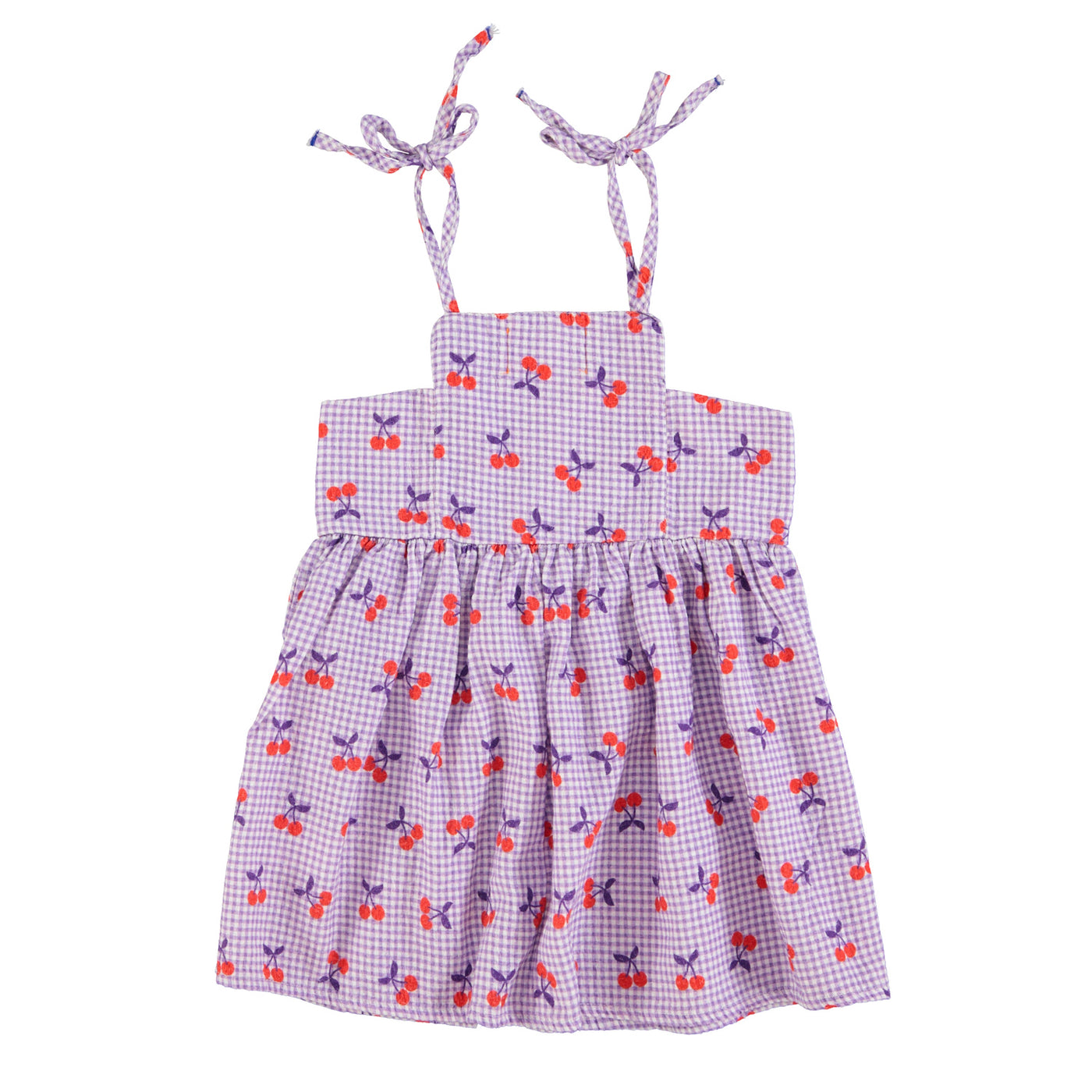 Vestido corto| lila & blanco con estampado de cerezas Piupiuchick