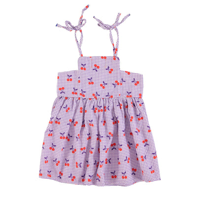 Vestido corto| lila & blanco con estampado de cerezas Piupiuchick