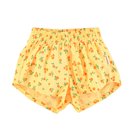 Shorts amarillos con flores para niña Piupiuchick