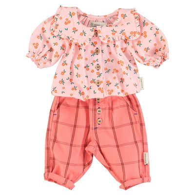 Pantalones de cuadros unisex bebe | rosa Piupiuchick