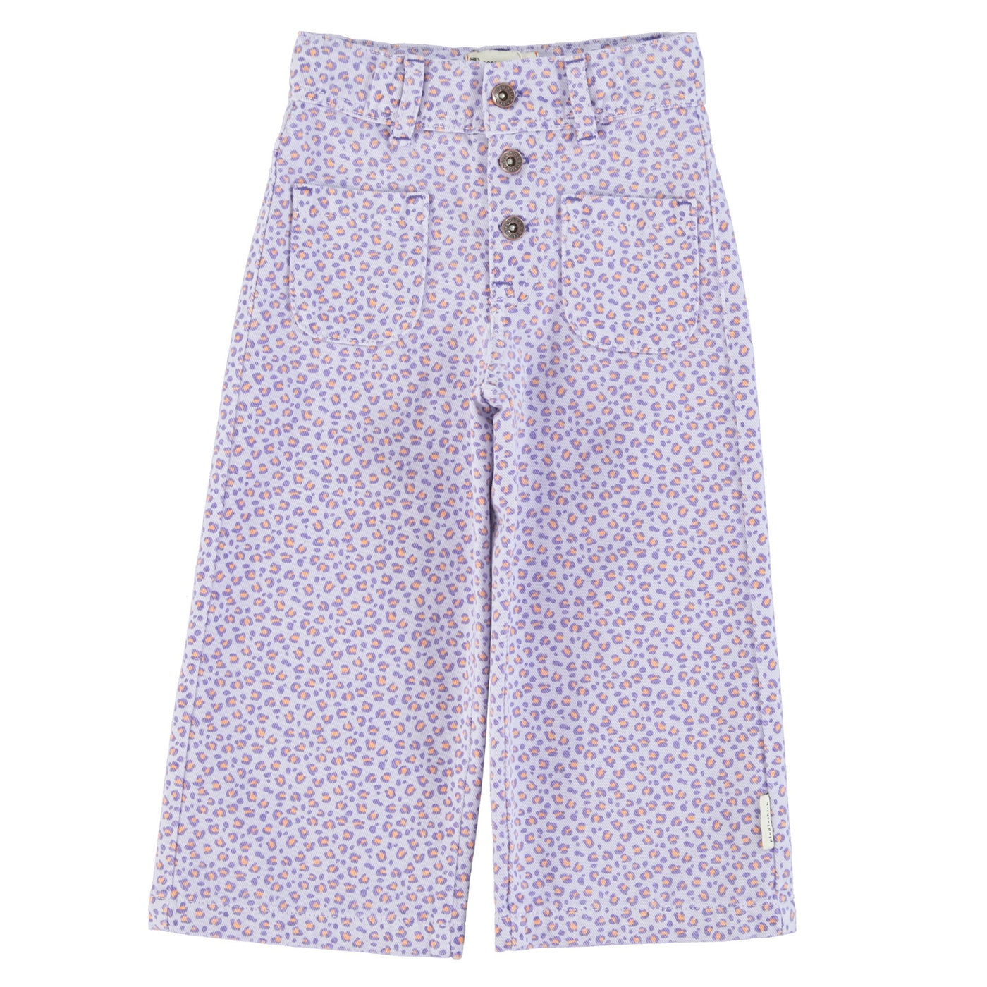Piupiuchick flare trousers lavender w/ animal print