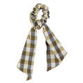 Piupiuchick brown&green checkered scrunchie
