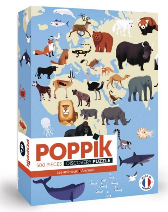 Poppik Puzzle 500 piezas "Animales del mundo"