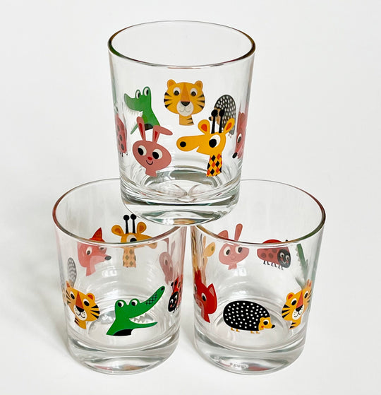 Glass with animals