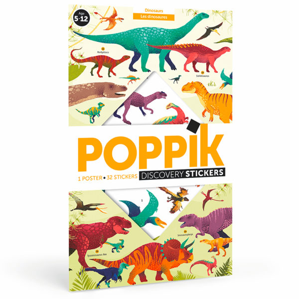 Poppik Gran Póster de Pegatinas Dinosaurios