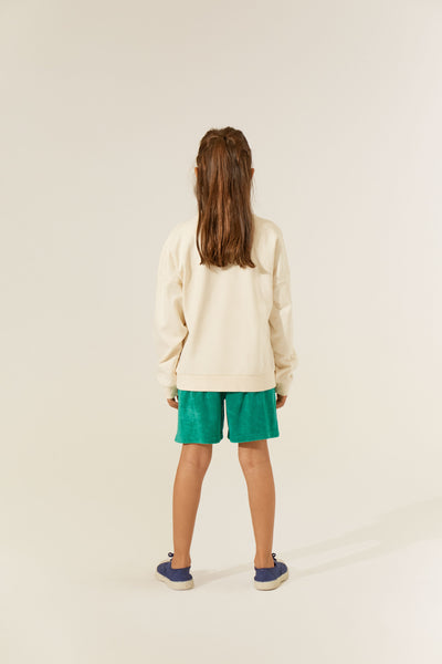 The Campamento green terry shorts