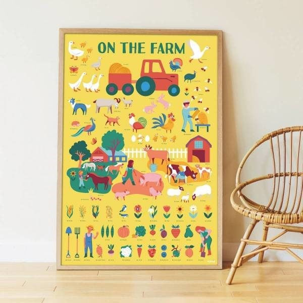 Poppik EDUCATIONAL POSTER + 58 STICKERS
AT THE FARM (3+)