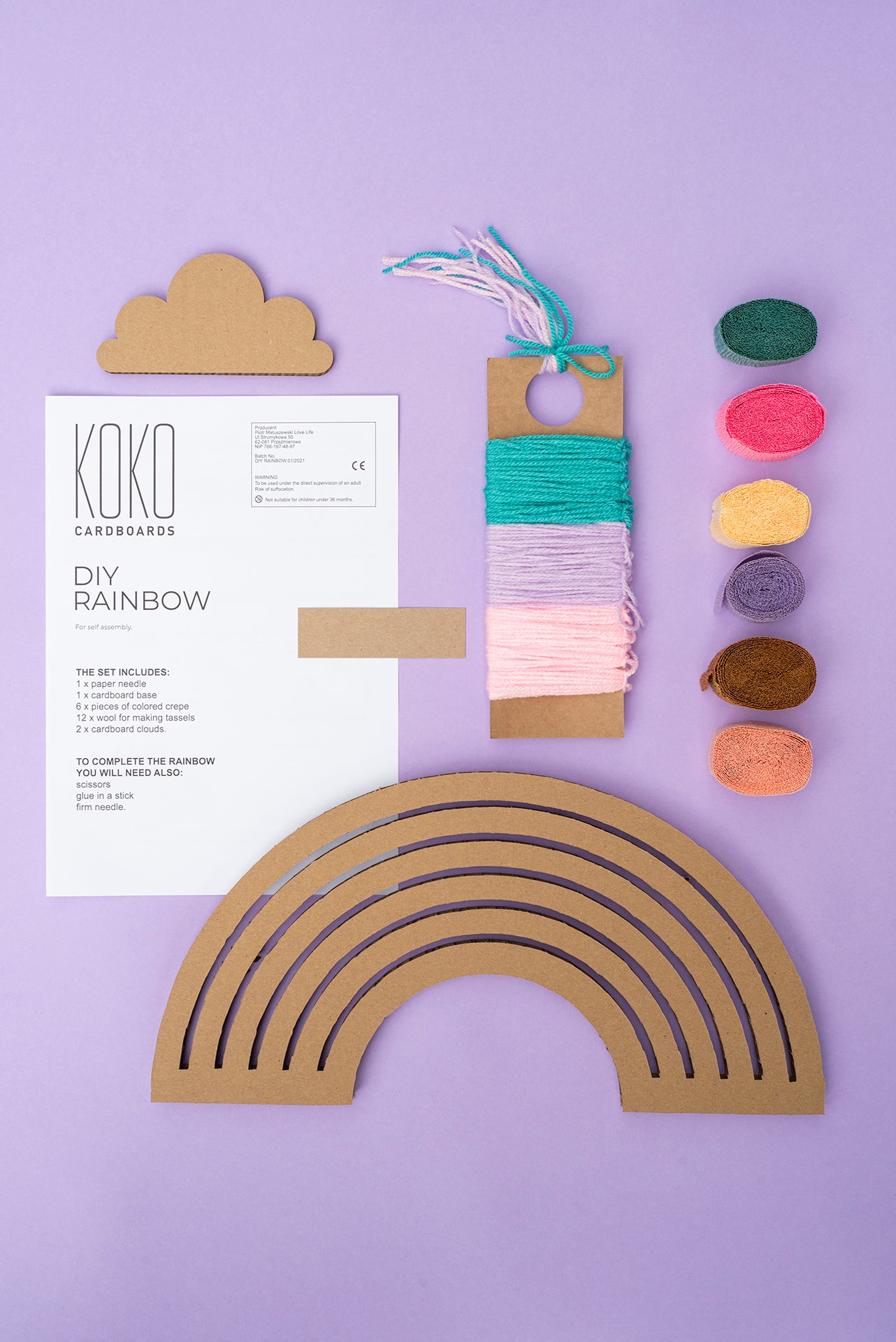 Koko Cardboards DIY Lavender Rainbow