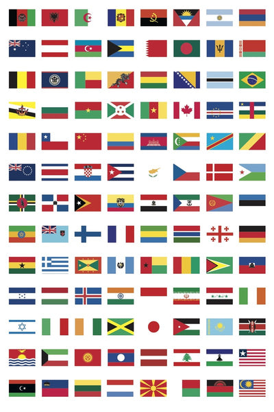 Large poster with stickers "Flags of the world"