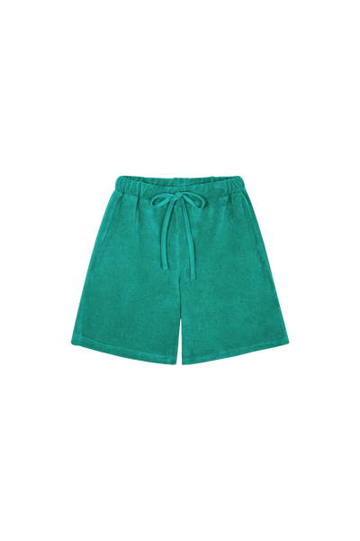 The Campamento green terry shorts