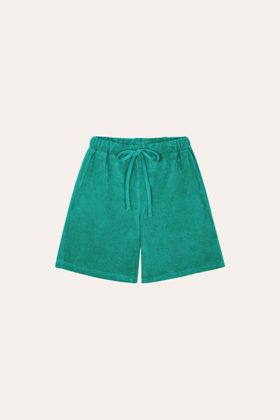 The Campamento green terry shorts